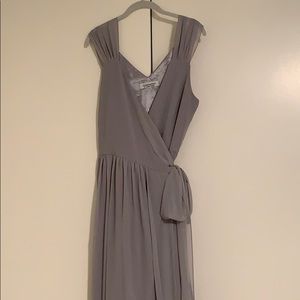 Elegant Long Evening Grey Dress